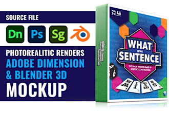 design box 3d mockup in adobe dimension