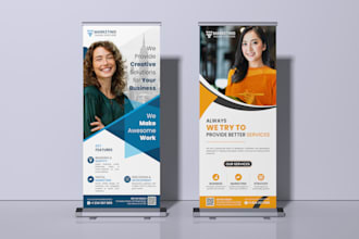 design a professional roll up banner or rack card, dl flyer