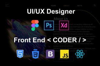 develop website from scratch using html, css, reactjs, nextjs and laravel