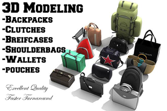 do 3d modeling of handbags, backpacks, clutches
