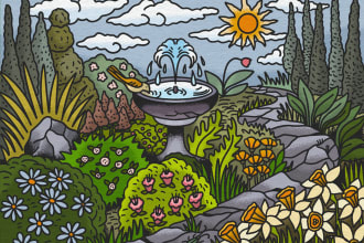 draw illustration for magazine, blog, merch design