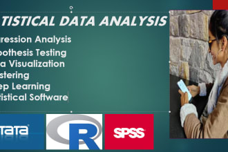 do statistical data analysis using r studio, stata and spss