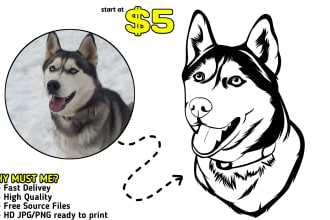draw your cat, dog, and pet to animal line art in 3 hours