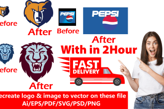 recreate logo or anything to remake design within 2 hours