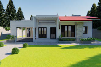 do exterior 3d  designing and rendering