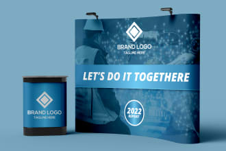 design trade show, backdrop, booth, exhibition, or outdoor banner in 5hrs