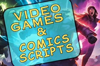 create an epic video game or comic book script