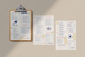 design you restaurant food menu for paper or digital