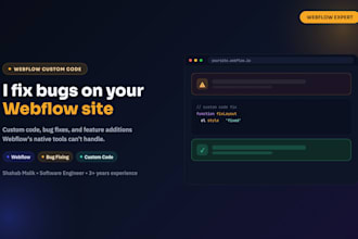 write custom code and fix bugs on your webflow website