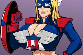 create custom illustrations of any superhero characters