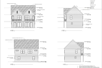 draft architectural drawings and 2d floor plans in autocad