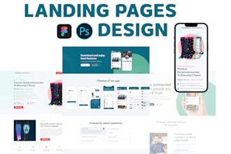 design clean web UI, landing page, and website UI UX in figma