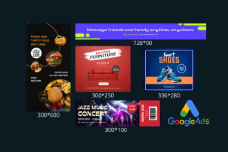 design masterpiece of google banner ads for adwords display ads within 24hrs