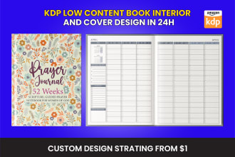 design amazon KDP low no content and kids activity book cover or interior