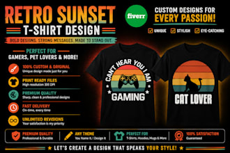 do sunset vintage t shirt designs in 12 hours