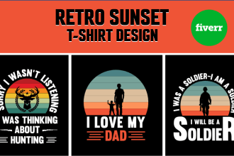 do sunset vintage t shirt designs in 12 hours