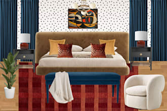create interior mood board, 2d floor plan, shopping list