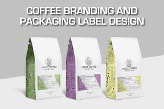 do coffee branding and packaging label design