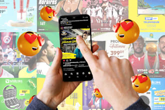 do creative social media design, post, banner ads