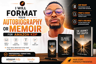 format your autobiography or memoir for amazon KDP print and ebook