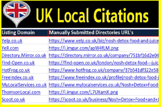 do UK local citations business directories SEO