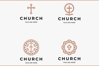 do awesome christian, religious or ministry unique minimalist church logo