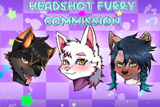 draw your furry art or fursona headshot