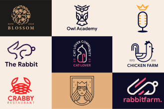 design monoline monogram outline logo for your brand
