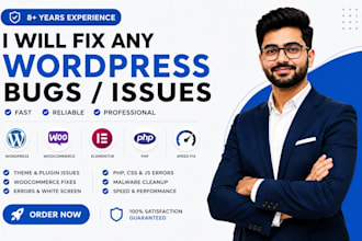 fix wordpress, woocommerce issues, errors, bugs, css, provide wordpress help
