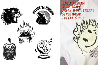 draw streetwear, edgy, trippy, urban, tattoo design