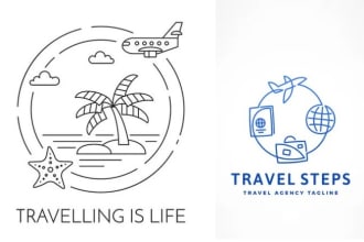 do unique quality tour,travel,adventure,resort,beach and hotel business logo