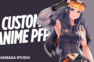 draw pfp, avatar icon, album cover, portrait of your oc, vtuber, anime character