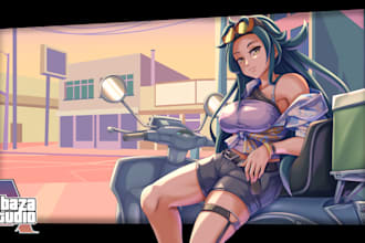 draw gta 6 anime pfp or fanart for your original character