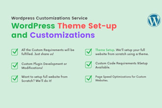 setup and customize theme on your wordpress website