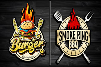 design restaurant, pizza, burger, bbq, bakery, cafe, food truck and food logo