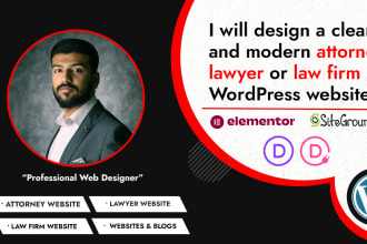 design a clean and modern attorney, lawyer or law firm wordpress website