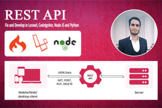 develop and fix rest api in laravel and node js