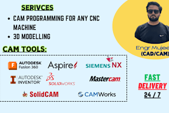 do 3d 2d models and cam programming in fusion360 for cnc machines