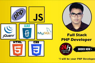 html, CSS, javascript, jquery, ajax, PHP, mysql development or bug fixes