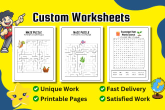 do kids activity books, custom worksheets and coloring pages