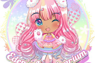 design custom logo with cute anime mascot, chibi anime character style