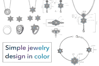 draw you professional sketch of simple jewelry design