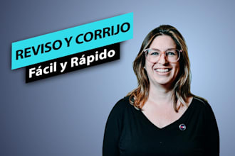 review and correct your text in spanish in 1 day
