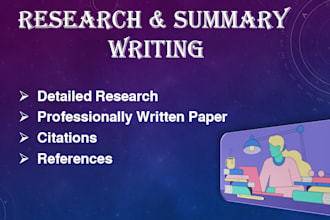 do research and summary writing