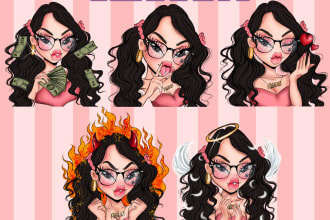 creat high quality custom bratz twitch emotes or sub badges