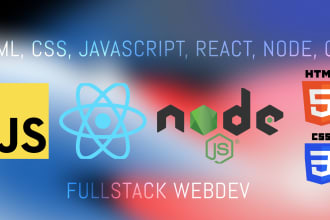 design and develop a website with javascript, react, node, CSS