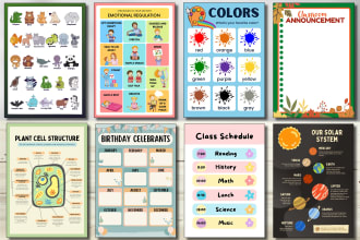 make an educational poster and flyer design for school kids