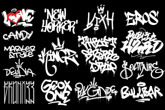 hand draw marker graffiti style tag or logo