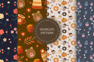 design seamless patterns textile prints, floral designs