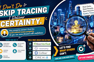 do commercial real estate skip tracing and database building